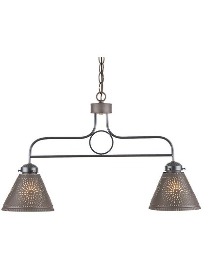 Franklin 2 light Tin Pendant in Kettle Black Finish
